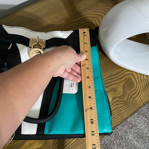 NWT Michael & Michelle Teal, Black, and White purse - Picture 3 of 13